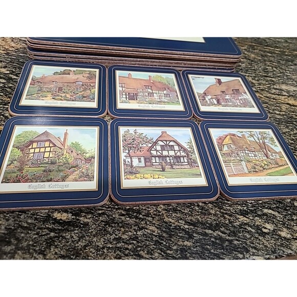 Harrods English Countryside Hard Place Mats, Set of 6, original box W/6 COASTERS - Picture 10 of 14